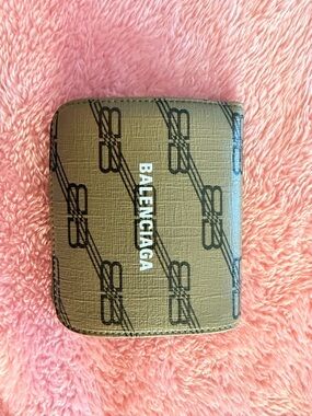 Authentic Balenciaga Brown Monogram Bifold Wallet